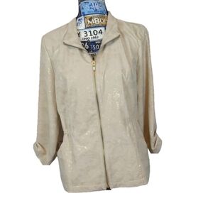 Zenergy by chicos beige metallic jacket size 1